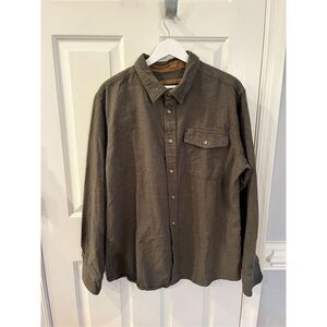 CQR Tactical Green Soft Flannel Corduroy Cuffed Shirt sz 2XL